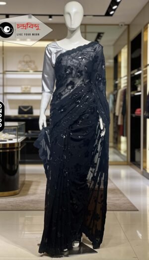 Premium Sequined Floral Saree