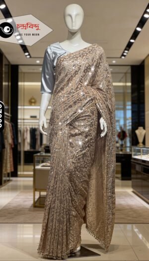 Premium Sequined Floral Saree
