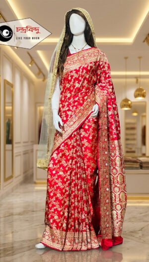 Festive Saree with Contrast Blouse