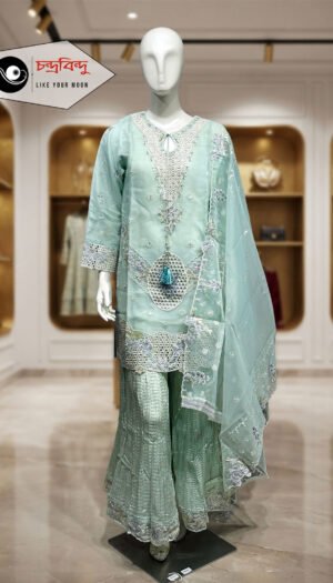 3-Piece Party Wear Farshi Suit