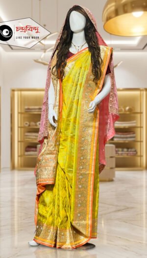 Festive Saree with Contrast Blouse