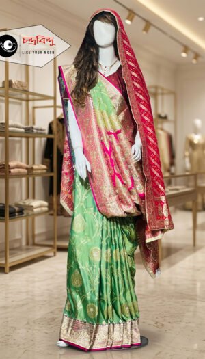 Festive Saree with Contrast Blouse