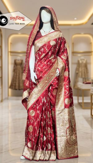 Festive Saree with Contrast Blouse