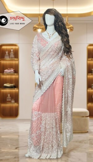 Festive Saree with Contrast Blouse