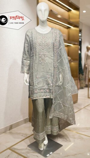 3-Piece Party Wear Farshi Suit Suit