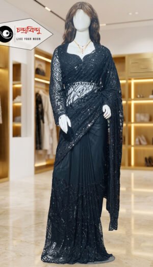 Festive Saree with Contrast Blouse