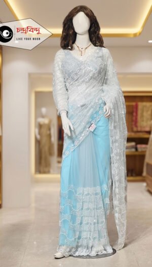 Festive Saree with Contrast Blouse