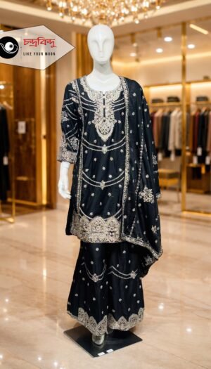 3-Piece Party Wear Farshi Suit Suit