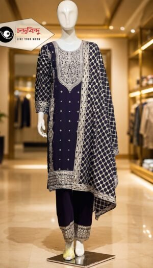 3-Piece Party Wear Farshi Suit Suit