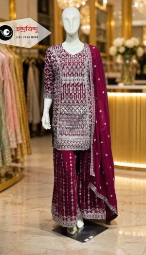 3-Piece Party Wear Farshi Suit Suit