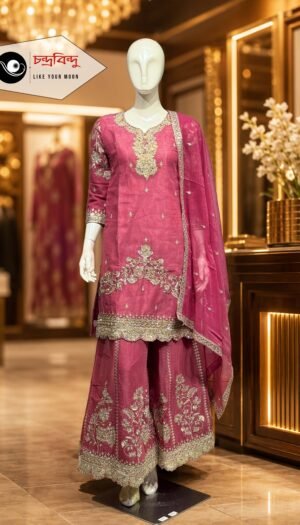 3-Piece Party Wear Farshi Suit Suit