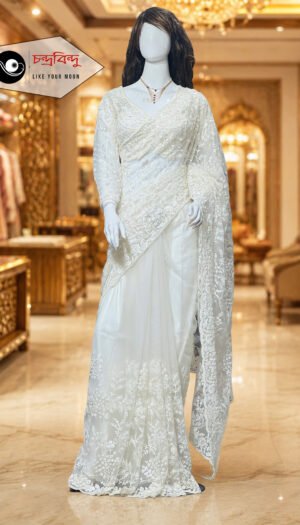 Festive Saree with Contrast Blouse