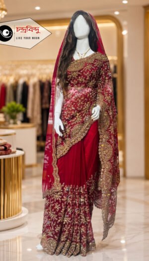 Festive Saree with Contrast Blouse