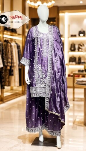 3-Piece Party Wear Farshi Suit Suit