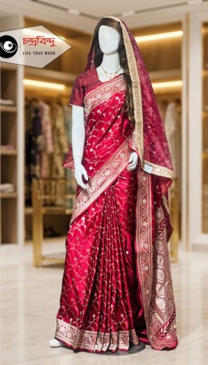 Festive Saree with Contrast Blouse