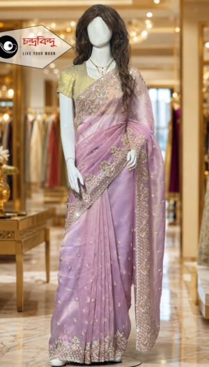 Festive Saree with Contrast Blouse