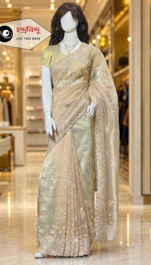 Festive Saree with Contrast Blouse