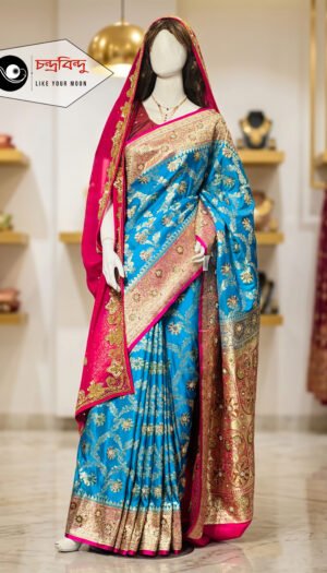 Festive Saree with Contrast Blouse