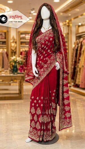 Festive Saree with Contrast Blouse