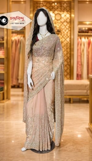 Festive Saree with Contrast Blouse