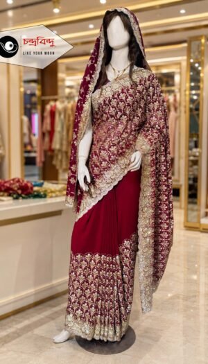 Festive Saree with Contrast Blouse