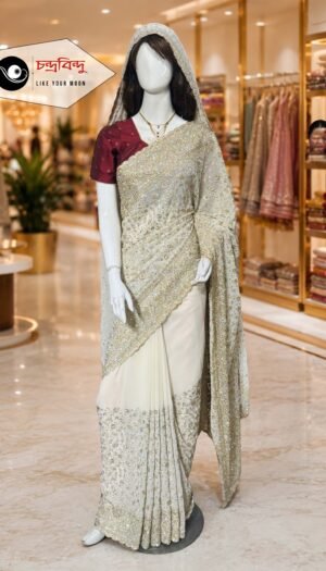 Festive Saree with Contrast Blouse