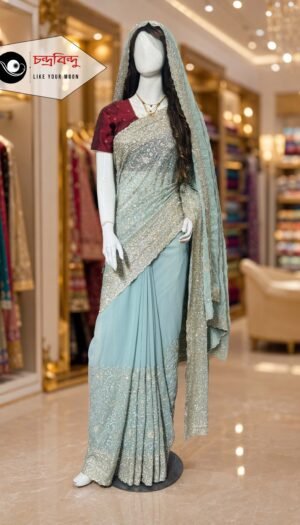 Festive Saree with Contrast Blouse