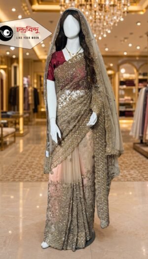 Bridal Saree with Contrast Blouse