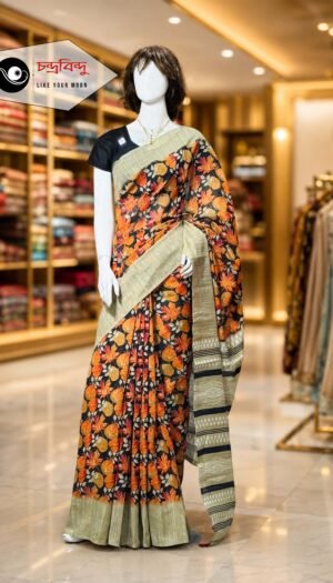 Festive Saree with Contrast Blouse