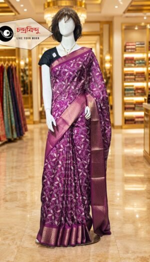 Festive Saree with Contrast Blouse