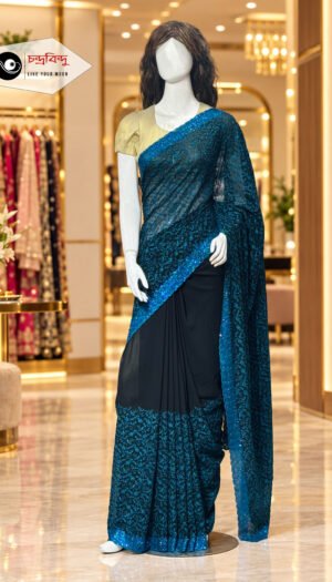 Festive Saree with Contrast Blouse