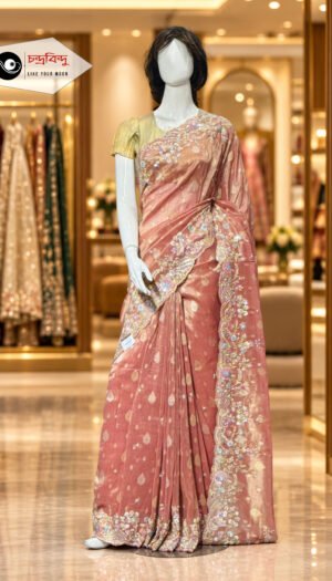 Festive Saree with Contrast Blouse