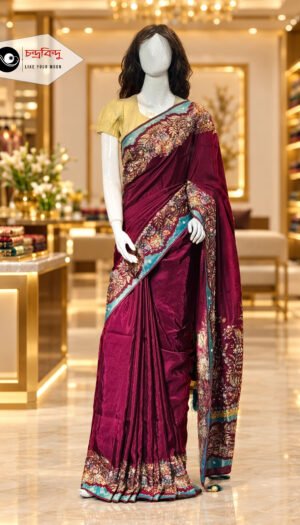 Festive Saree with Contrast Blouse