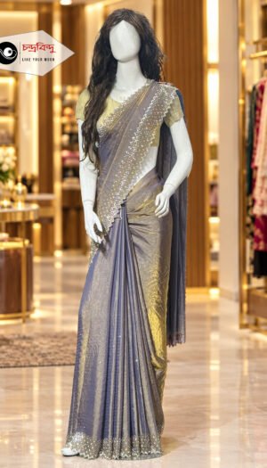 Festive Saree with Contrast Blouse