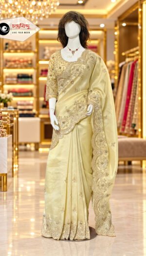 Festive Saree with Contrast Blouse